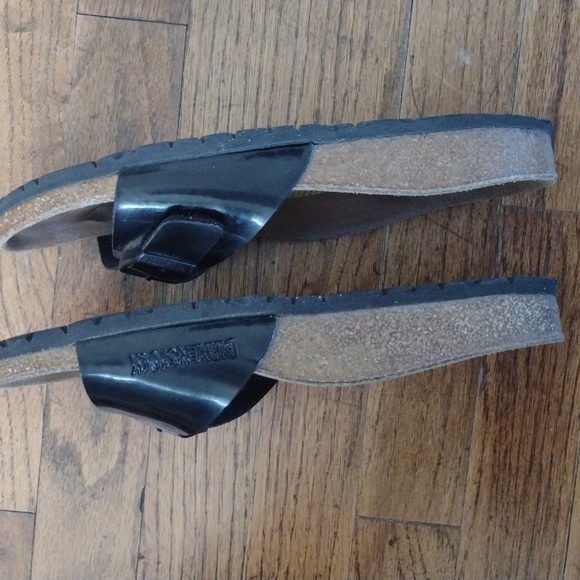 Birkenstock Madrid Birko-Flor Black Patent Cork Sandal Size 5 - Picture 7 of 13